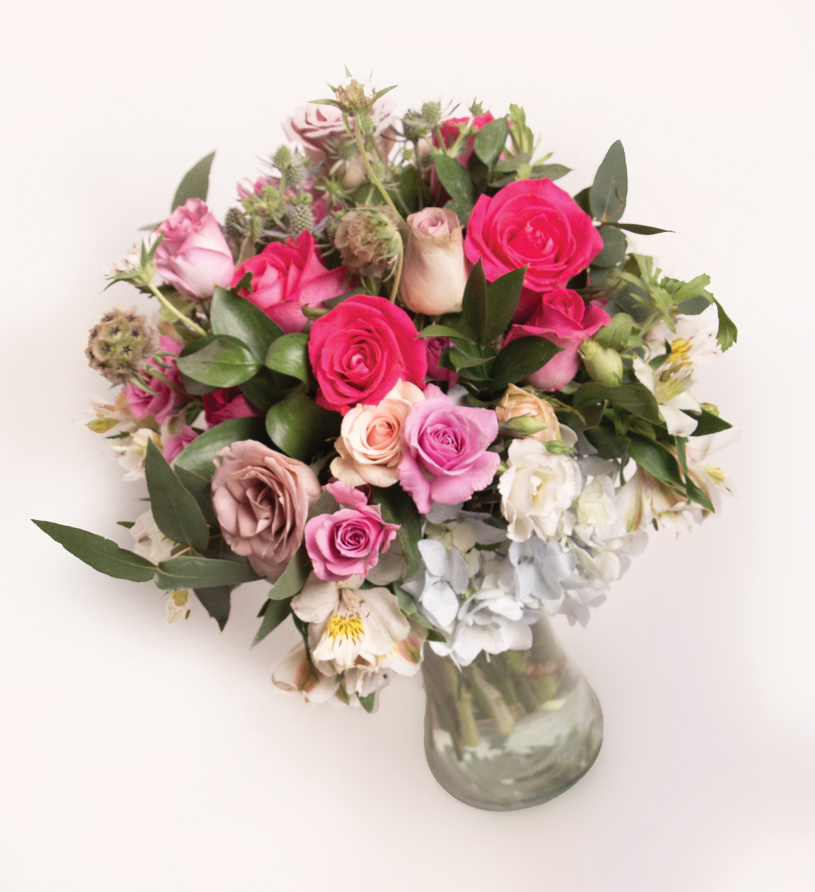 Arreglo de Rosas y Hortensias