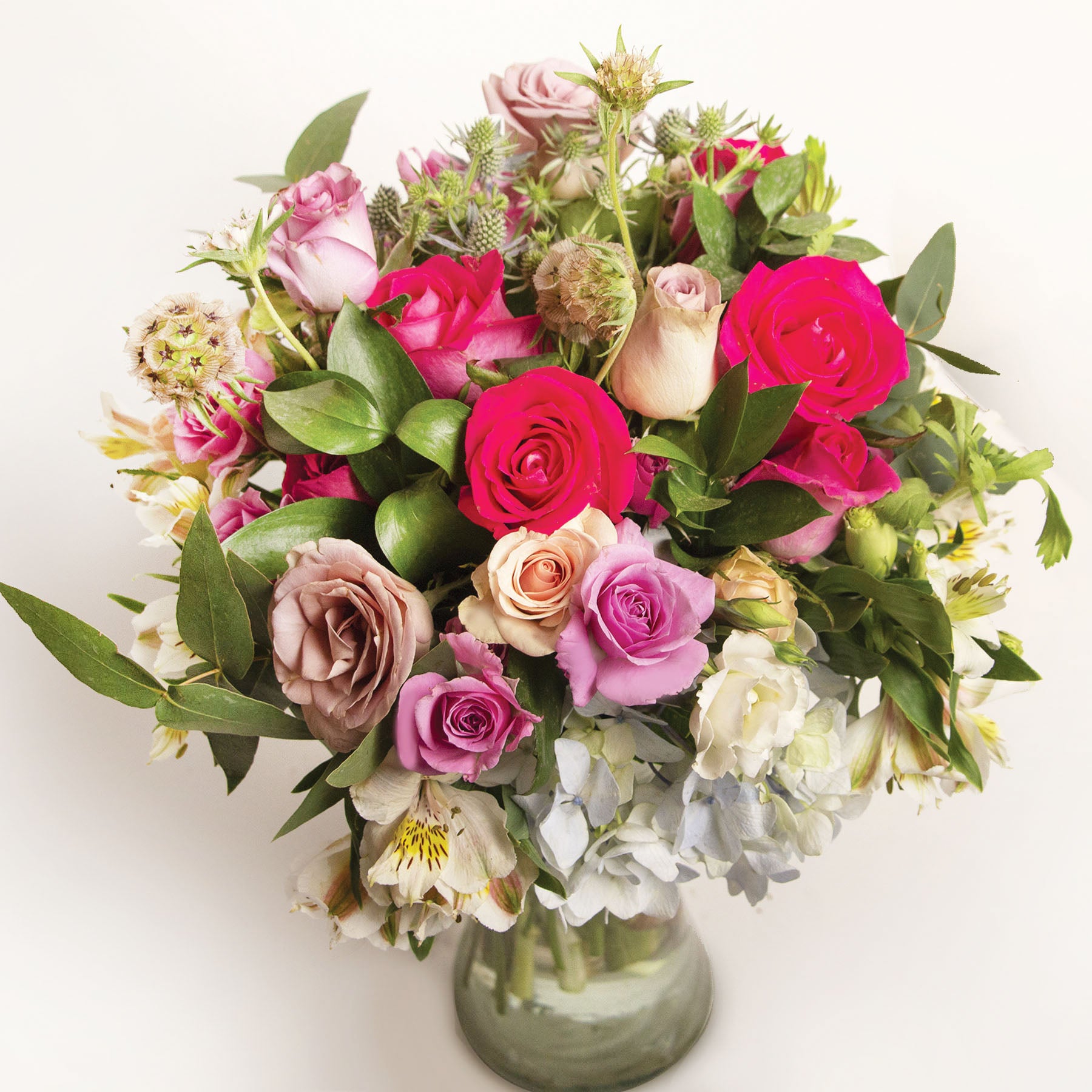 Arreglo de Rosas y Hortensias