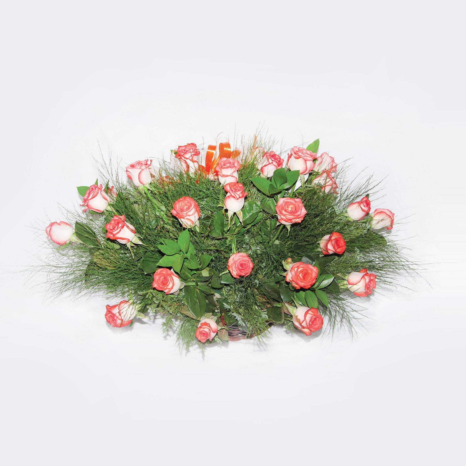 Canasta Grande con Rosas Coral